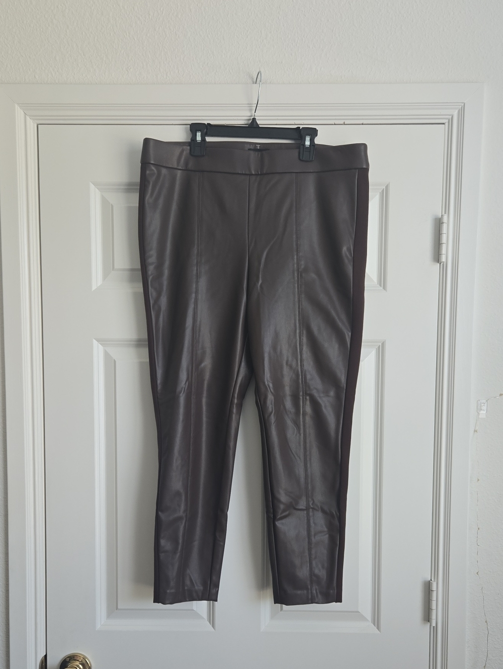 Women’s Faux Leather Leggings - Brown